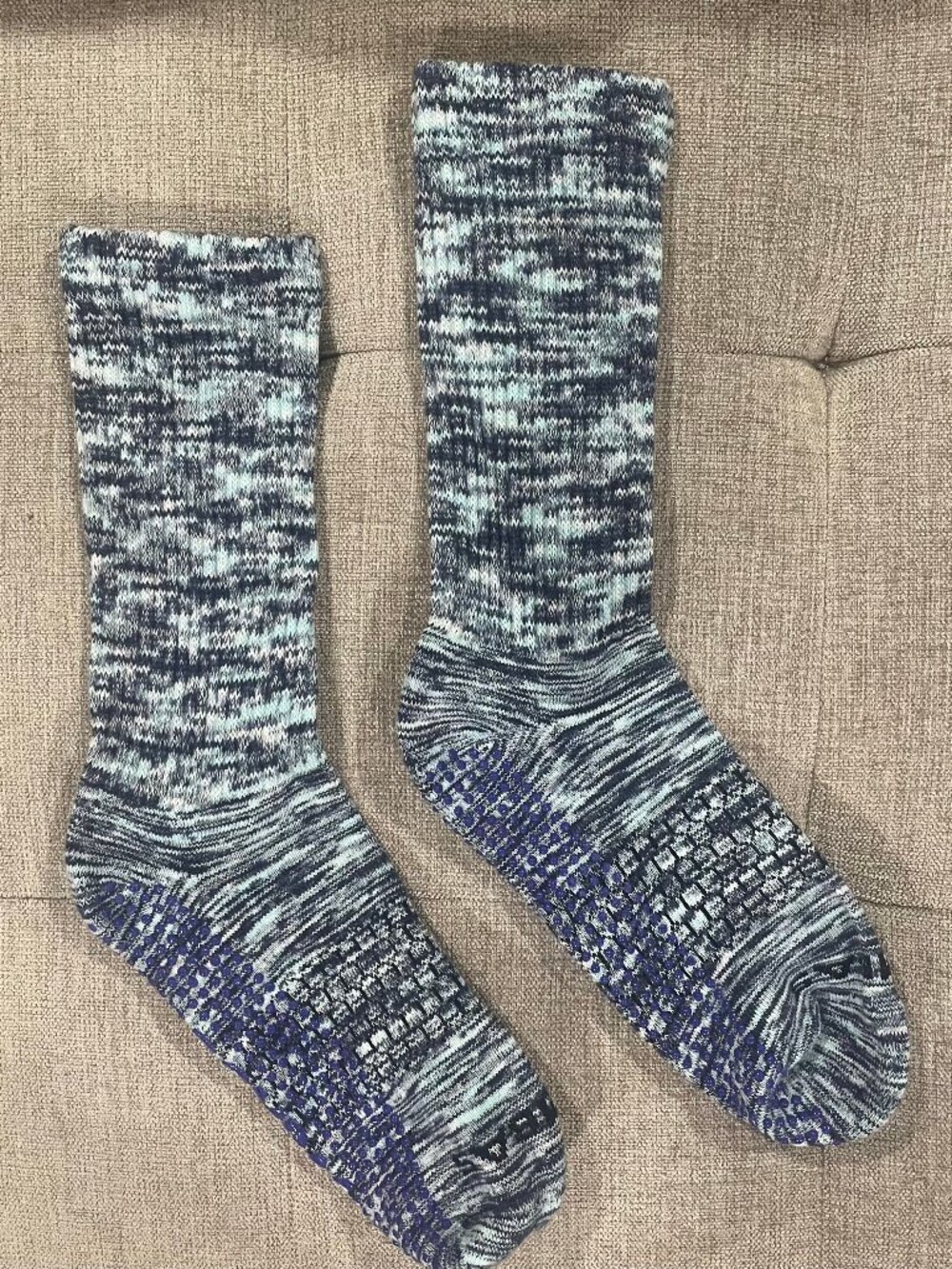Black White Blue Crew Grip Socks